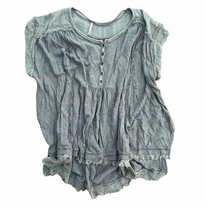 Free People Woven Green Flowy Top